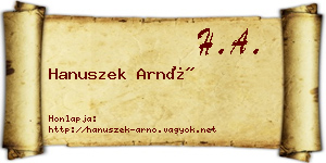 Hanuszek Arnó névjegykártya